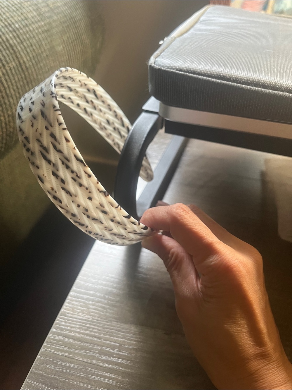 Camila France White and Black Patterned Women's Headband. Make in France.